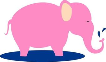 Pink elephant, illustration, vector on white background.