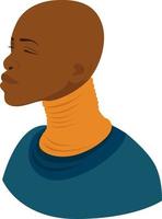 African bald woman, illustration, vector on white background