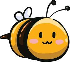 Cute yellow bee, illustration, vector on a white background.