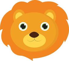 Cute lion, illustration, vector on white background.