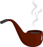 Old smoking pipe, illustration, vector on white background