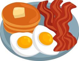 Great breakfast, illustration, vector on white background