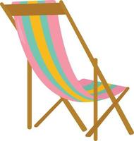 Beach chair, illustration, vector on white background.