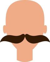 hombre con bigotes divertidos, ilustración, vector, sobre un fondo blanco. vector