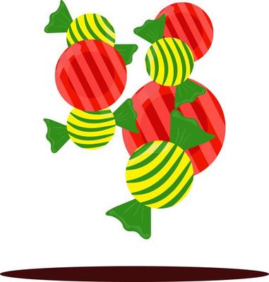 Candies, illustration, vector on white background.