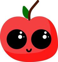 Cute apple, illustration, vector on white background