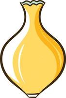 Yellow vase ,illustration, vector on white background