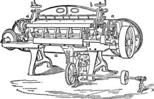 Splitting Machine, vintage illustration. vector