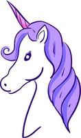 Elegant unicorn, illustration, vector on white background.