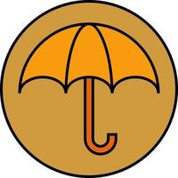 Orange umbrella, illustration, vector, on a white background. vector