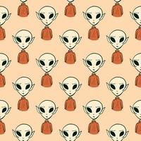 Aliens pattern, illustration, vector on white background