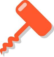 Red corkscrew, icon illustration, vector on white background