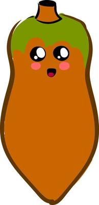 Cute papaya, illustration, vector on white background.