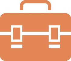 Orange briefcase, illustration, vector on white background.