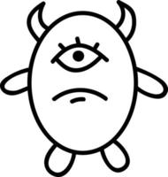 Sad little monster, illustration, vector on white background.