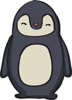 Cute penguin, illustration, vector on white background.