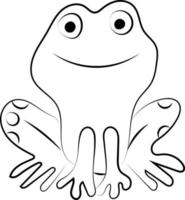 Frog drawing, illustration, vector on white background.