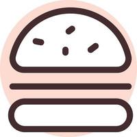 deliciosa hamburguesa, ilustración, vector, sobre un fondo blanco. vector