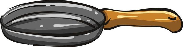 Frying pan, illustration, vector on white background.