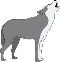 Grey wolf, illustration, vector on white background.