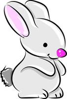 Little rabbit, illustration, vector on white background.