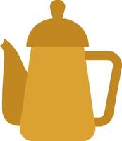 Long yellow teapot, illustration, vector on a white background
