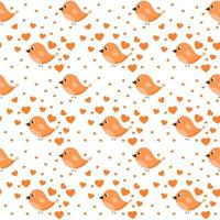 Bird pattern, illustration, vector on white background.