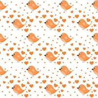 Bird pattern, illustration, vector on white background.