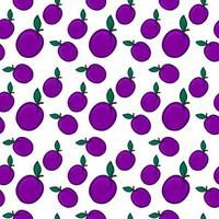 Prunes pattern, illustration, vector on white background.