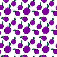 Prunes pattern, illustration, vector on white background.