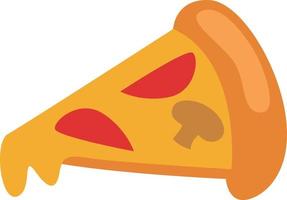 Fastfood slice of pizza, illustration, vector on a white background.