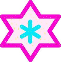 Purple snowflake, illustration, vector on white background.