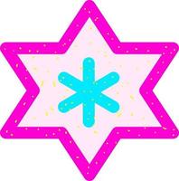 Purple snowflake, illustration, vector on white background.