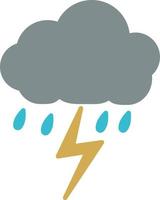 Thunder with rain, illustration, on a white background. vector