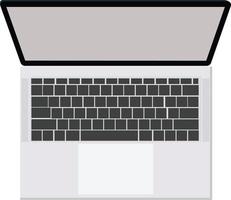 White laptop ,illustration, vector on white background.