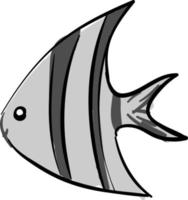 Smiling angelfish, illustration, vector on white background.