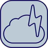 Thunder with some clouds, illustration, vector, on a white background. vector