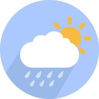 Rain cloud with sun, illustration, on a white background. vector