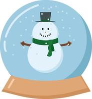 Snowman in snowball, illustration, vector on white background.