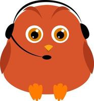 Orange owl, illustration, vector on white background.