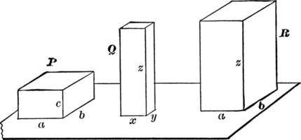 Three Parallelepiped, vintage illustration. vector