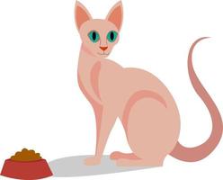 Sphinx cat, illustration, vector on white background.