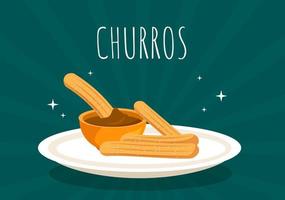 restaurante de menú de cocina de comida española con varias recetas de platos tradicionales en ilustración de plantillas dibujadas a mano de dibujos animados planos vector