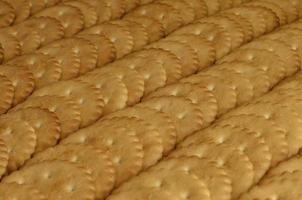 Closeup of salted crackers photo