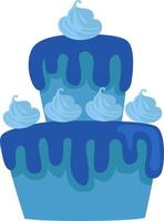 Blue cake, illustration, vector on white background