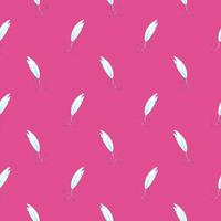 Feather pen , seamless pattern on a pink background. vector