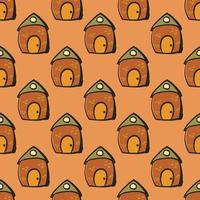 Carrot house pattern, illustration, vector on white background