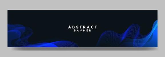 Abstract Dark Blue Fluid Wave Banner Template vector