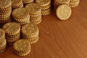 Classic round salted crackers photo