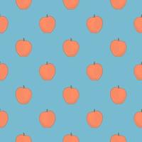 manzana naranja, patrón transparente sobre un fondo azul claro. vector